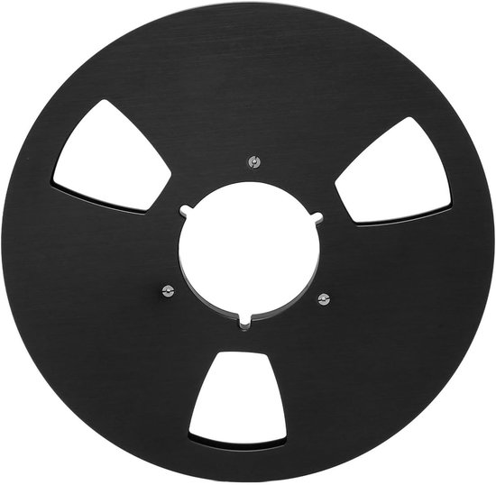 Lege take-up rol 1/4 10,5 inch met 3 gaten van aluminiumlegering voor bandrecorder, universele geluidsband reel, zwart