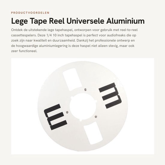 Lege Tape Reel 1/4 10 Inch - Universele Aluminiumlegering - Open Haspel - Professioneel Ontwerp - Duurzaam - Hoge Sterkte - Opnamespoel
