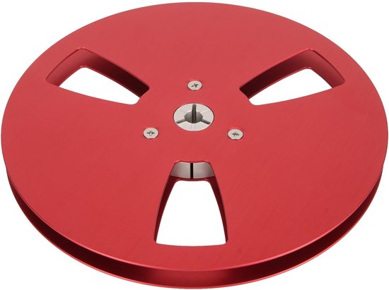 Lege Tape Reel 1/4 7 inch - Metalen Aluminium Opname Spoel met 3 Windgaten voor Geluidsprojecten en Creatieve Toepassingen (rood)