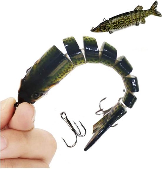 Levendig langzaam zinkende baars-swimbait-set met meervoudige haken voor baars, forel en snoekbaars