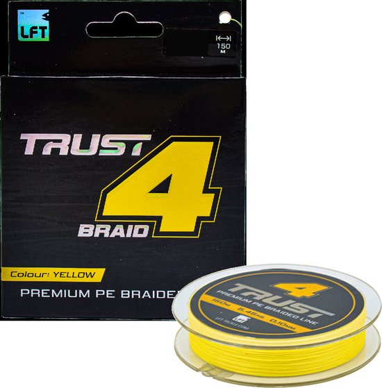 LFT Trust 4-Braid PE Yellow 150mtr. 0,16mm. 9,09kg.