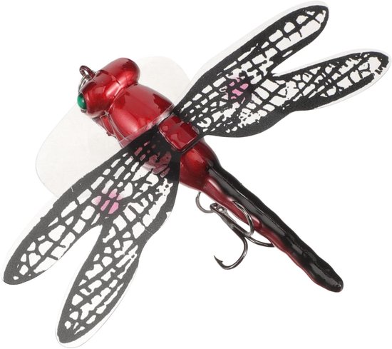 Libelle Kunstaas - Kunstmatige Lokmiddelen - Vissen Vangen - Realistisch Ontwerp - 9 x 7.5 cm - Rood