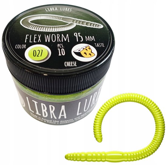 Libra Lures Flex Worm 9,5cm - Appelroan of Krills. van Libra Lures