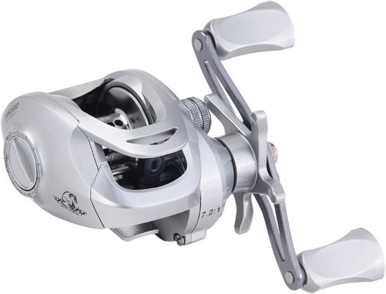 Lichte Baitcaster Linkerhand 7.2:1, vismolen met 20 niveaus magnetische rem, 10 kg drag voor zeevissen en zoetwatervissen