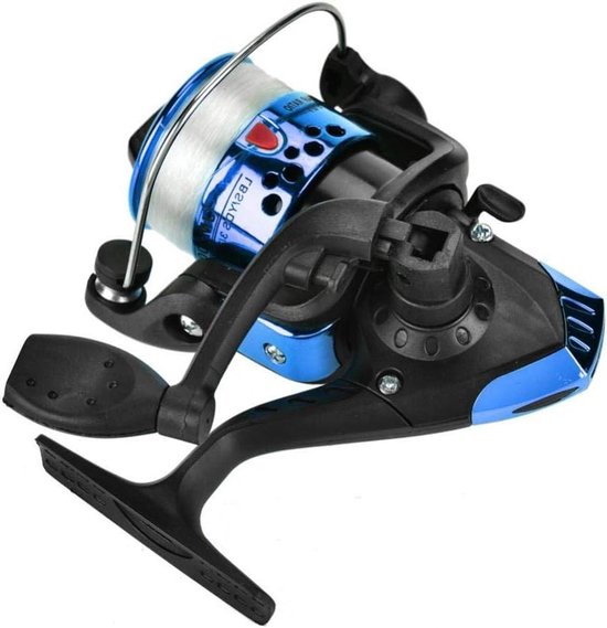 Lichte spinmolen met anti-slip handvat voor zoetwater vissen - Mini vismolen met 3 lagers en 5,2:1 overbrengingsverhouding - Blauwe vismolen geschikt voor hengel en reparatiegereedschap