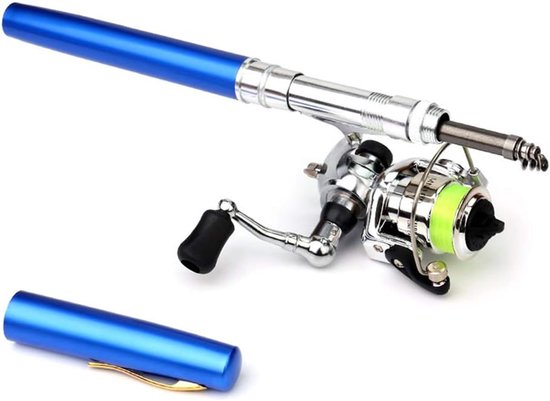 Lichtgewicht kindervisset, telescopische hengel- en molencombo's met volledige kits aaskoffer en draagtas, 150CM camouflagevisset voor beginners en jeugdvissen (Rood)