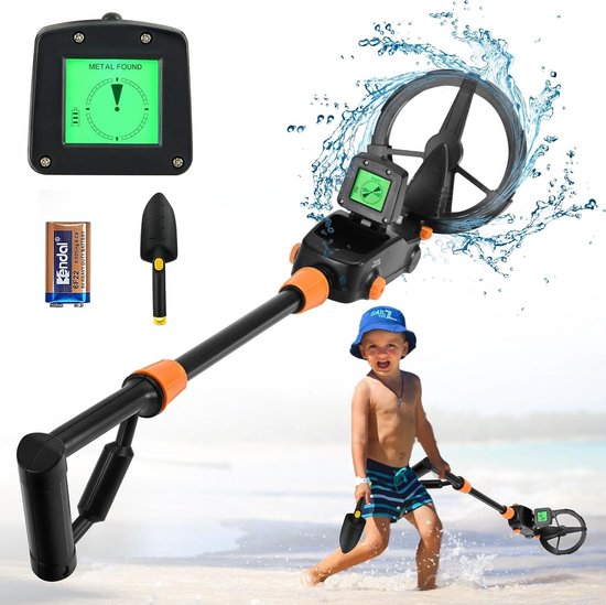 Lichtgewicht Metaaldetector voor Kinderen met LCD Scherm, Geluidssignaal en Waterdichte Zoekspoel voor Nauwkeurige Zoektochten