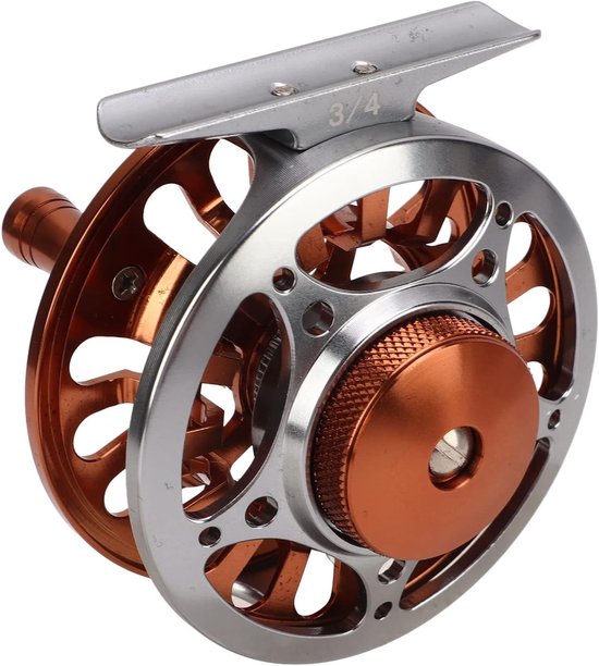 Lichtgewicht Vliegvis Reel van CNC-geanodiseerd Aluminium, 3/4 Gewicht, 1:1 Overbrengingsverhouding, Geschikt voor Zoet- en Zoutwater met Remfunctie en 3 Gelagerde Systemen