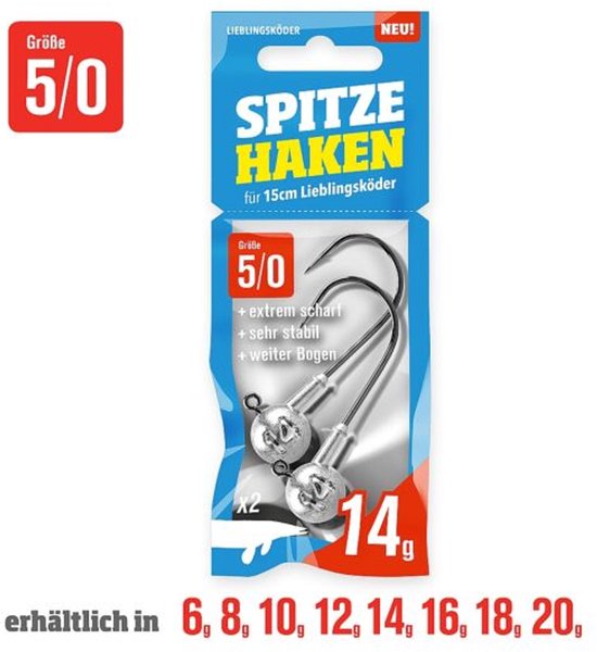 Lieblingskoder Spitze Haken Jigheads 14g / #5/0
