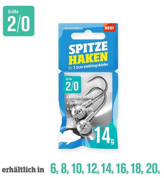 Lieblingskoder Spitze Haken Jigheads 16g / #2/0
