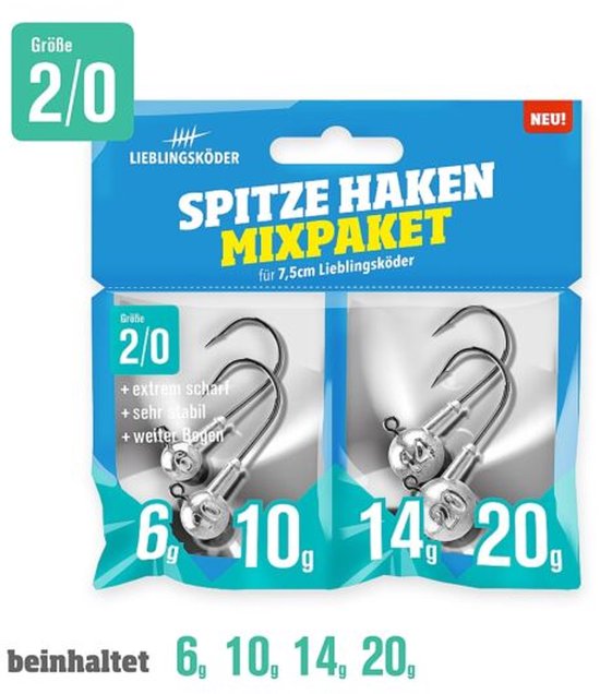 Lieblingskoder Spitze Haken Mix 6g + 10g + 14g + 20g / #2/0