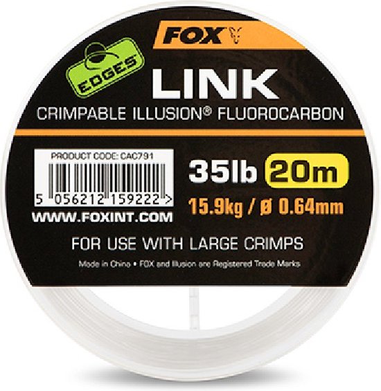 Link Crimpable Illusion Fluorocarbon - 20M Edges Fox van Fox