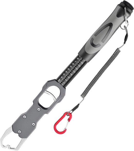 Lippengrijper Tool - Vis Gripper - Vissen Vangst - Met Ingebouwde Weegschaal - Tot 18 kg - Grijs