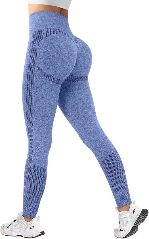 Lishang Sportlegging voor dames, hoge taille, sportlegging voor dames, push-up, naadloos, 3D, anti-cellulitis, elastisch, voor sportschool, yoga, training