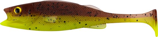 LMAB - KØFI Perch Shad - 7 cm - Green Pumpkin Chartreuse van LM