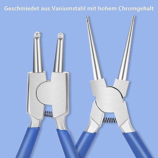 Lock Spring Pliers Set 175 mm - Professionele Pliers - Ergonomisch Ontwerp - 4 Stuks van Tectake