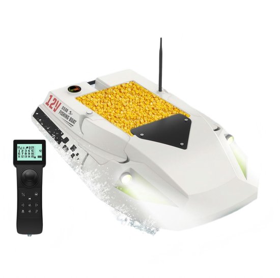 LOKEEVAN D50B GPS Voerboot - 2KG laadvermogen - Dubbele 15600 mAh-batterij - 500m bereik - Wit