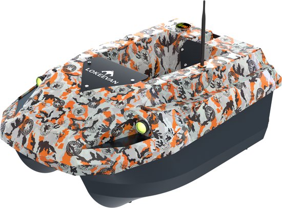 LOKEEVAN D50E GPS Voerboot - 2KG laadvermogen - Dubbele 15600 mAh-batterij - 500m bereik -met Sonar - Graffiti-stijl