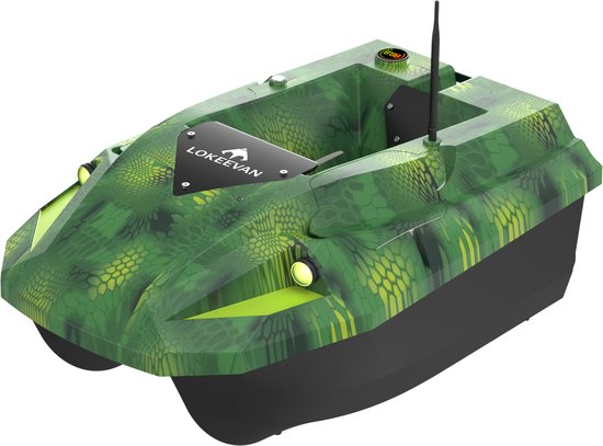 LOKEEVAN D50E GPS Voerboot - 2KG laadvermogen - Dubbele 15600 mAh-batterij - 500m bereik -met Sonar - Groen