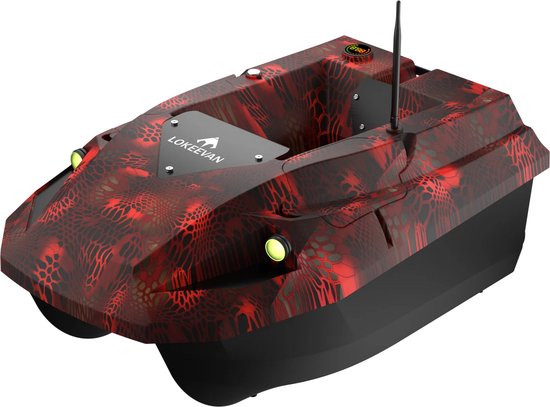 LOKEEVAN D50E GPS Voerboot - 2KG laadvermogen - Dubbele 15600 mAh-batterij - 500m bereik -met Sonar - Rood