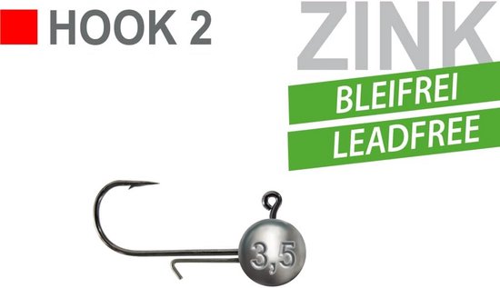 Loodvrije Jigkoppen Set (20 stuks) – Zink Jigheads Haakmaat 2, 3.5 gram – Milieubewust Vissen van Merkloos