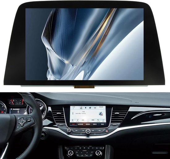 LQ080Y5DZ10 Origineel LCD-scherm voor Opel Astra K MK7 2015-2020 LCD-scherm voor Vauxhall Navi 900 LQ080Y5DZ10 Schermvervanging Digitalizer Touchscreen-assemblage, Zwart