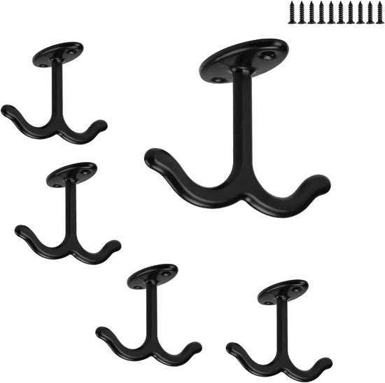 LRREU Ceiling Hooks, 5 Pieces Screw Hooks with Double Hooks, Zinc Alloy Ceiling Hooks for Hanging Ceiling Fans, Flower - ShopVlot