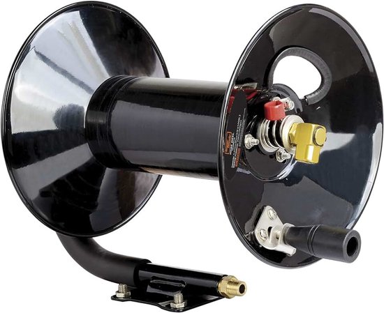Luchtslang Handslinger Haspel Intrekbaar 3/8"Inch x 30m Heavy Duty stalen constructie Vergrendelingsveer Max. Werkdruk 300 PSI / 20 BAR (slang niet inbegrepen)