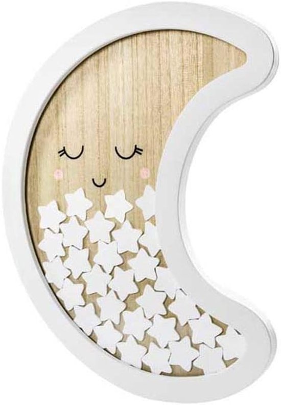Luck en LUCK Houten Maan Gastenboek Frame Doop