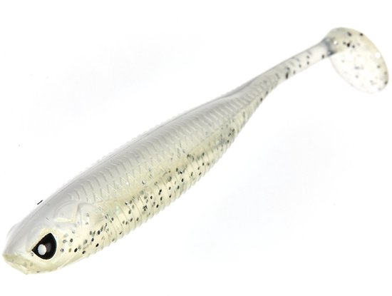 Lucky John 3D Makora Shad Tail 10 cm 6st. 003 / White van Merkloos