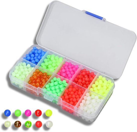 Luminous Plastic Visbollen, 1000 Stuks/Doos Ronde Glow in the Dark Loodjes voor Buitenvisserij en Aasgebruik