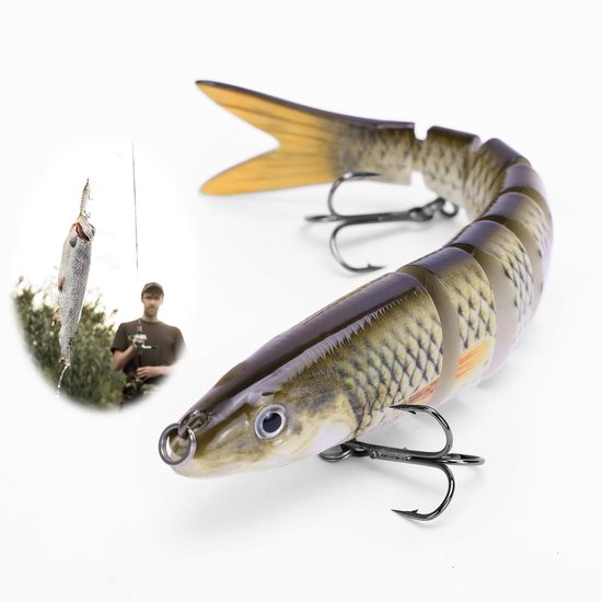 Lure Lures Spinach Fishing Set with Wobbler Jerkbait Ideal for Pike, Perch and Zander 13.7 cm, 27 g, Environmentally Friendly ABS Material