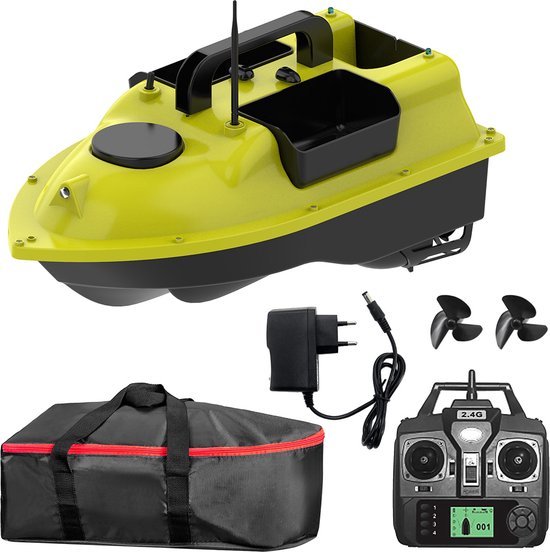 Luxe Voerboot Karper – 500 Meter Bereik – 3 Aas Containers – Afstandsbediening – Baitboat – Bestuurbare Vissen Boot – Complete Set