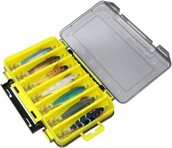 LYEAA 14Pcs Kunstmatig Aas Met Doos Octopus Inktvis Hard Aas Lichtgevende Visgerei Accessoires
