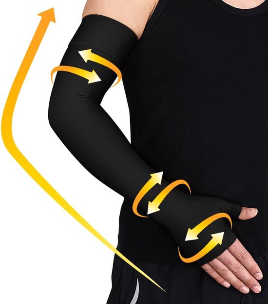Lymfoedeem, medische compressiearmsleeve voor dames en heren (1 stuk), 20-30 mmHg compressiemouwen, handpalm, pols en armondersteuning, elleboogbandage, armband voor artritis, tennisarm