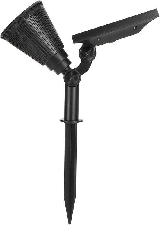 lyrlody 9 LED-spots op Zonne-energie ABS Landschapsverlichting op Zonne-energie 5,5 V 1,6 W met 2 Helderheidsniveaus IP65 Waterdicht voor Tuin Gazon Pad Binnenplaats Garage Muurbevestiging of (wit