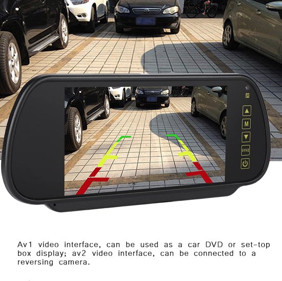 lyrlody Achteruitrijcamera Set, 17,8 cm (7 inch) LCD Achteruitkijkspiegel Monitor, Parkeermonitor
