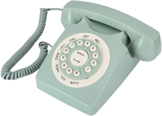 lyrlody Antieke Vaste Telefoon Groen Grote Heldere Knoppen