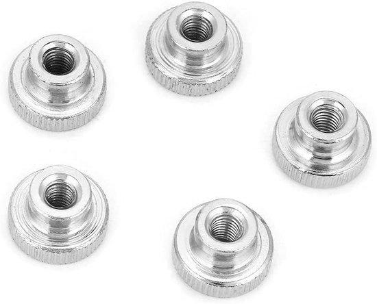 Lyrlody Gebedde Duimmoeren Assortiment Kit, M3 M4 M5 M6 M8 M8 M10 Vergulde Koolstofstalen Hand met Kegel de Duimmoeren, Kurled Duim voor 3D -printer Onderdelen Gereedschapskasten Kasten, Wijd (M5 (5