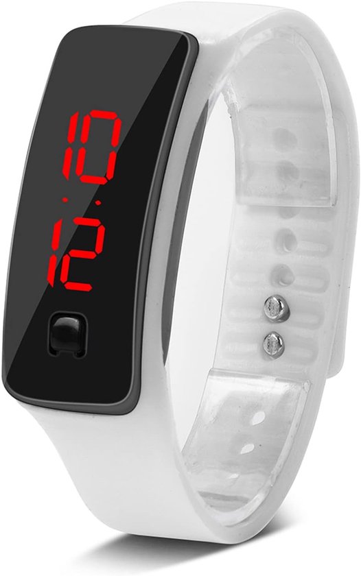 Lyrlody Multifunctioneel Digitaal Sportwaterdicht Dameshorloge, Wekker, Stappenteller met Calorieënteller, Uniseks, Wit