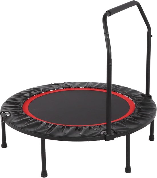 lyrlody Opvouwbare Trampoline voor Volwassenen en Kinderen, 32 Dikke Stalen Veren met Verstelbare Armleuningen van Schuim, Draagvermogen van 150 Kg, Rubberen Antislipvoetjes