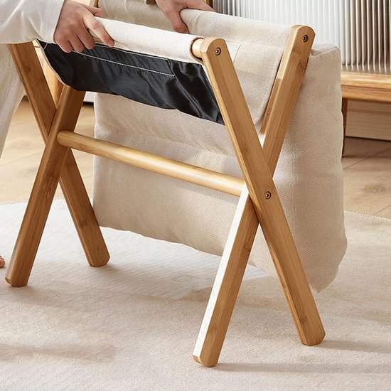 lyrlody Opvouwbare Voetenbank, X-vormig Ontwerp, Zachte Kussen, 2,4 Kg