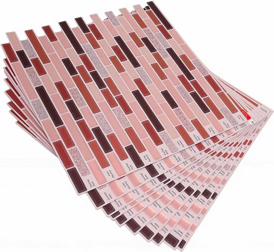 lyrlody Schil en Plak Backsplash, 10 Vellen 3D Zelfklevende Wandpanelen in PTE en PU-druppellijm, 12 X 12 Inch Gemakkelijk Gesneden Hittebestendige Tegels voor Keuken Badkamer