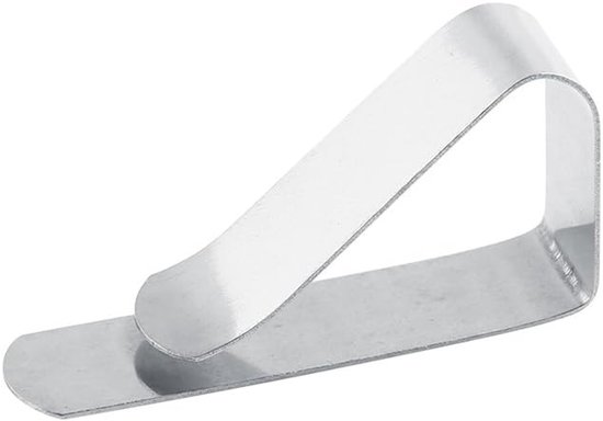 lyrlody Set van 4 Tafelkleedklemmen, Roestvrij Staal, Antislip, Zilverkleurig, voor Tuintafel, Geschikt voor Tafelkleden tot 1,8 cm Dik