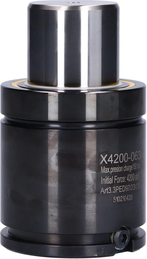 lyrlody Stikstofgasveer Legeringsveer Stikstofcilinder 42000N Initiële Kracht 95,2 Mm Cilinder 60 Mm Plunjer met Opblaaspoort voor Malcompressie Pijpverbinding Installatie (YX4200-063)