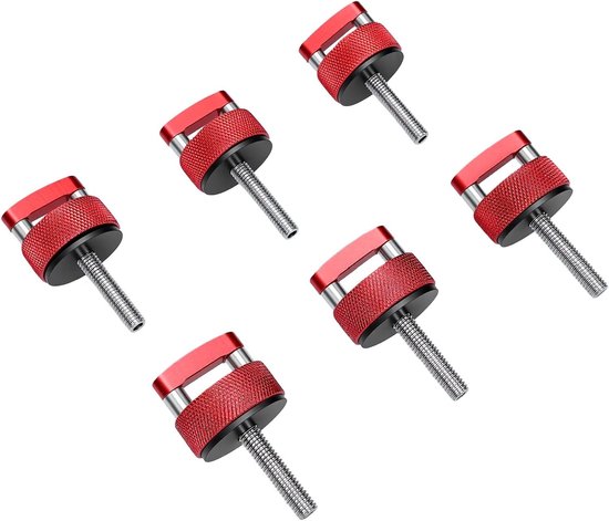 lyrlody Top Bout Hardtop Duimschroefset, 6 Stuks Rode Aluminiumlegering