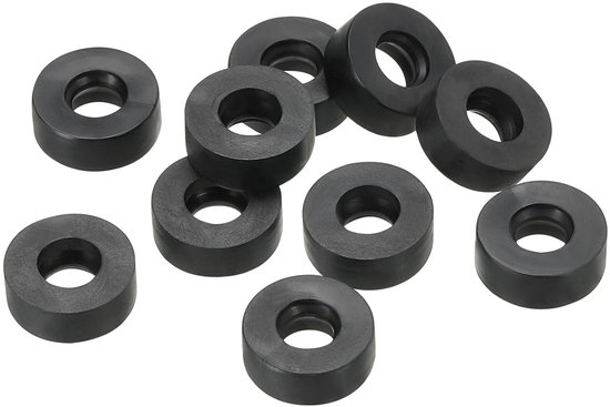 M6 rubberen platte sluitringen 10-pack 6mm ID 12mm OD 4,5mm dik dichtring afdichtingsringen bijlagschijven voor waterkraan buizen waterslang bevestiger bouten zwart