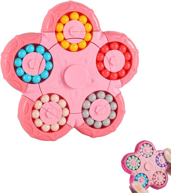 Magic Bean Roterende Kubus - Creatieve Vinger Kubus Puzzel Speelgoed, Handheld Spinner Decompressie Speelgoed Magic Cube Ball Game, Cadeau voor Kinderen Leeftijd 3 Boven Verjaardag Kous