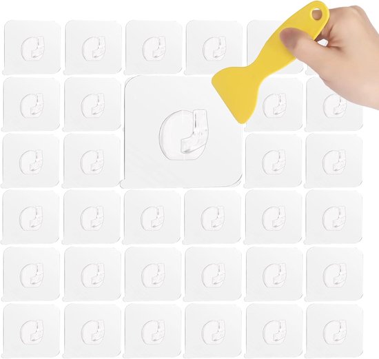 Magic Glue Hooks 24 Pieces Adhesive Hooks Transparent 10kg (Max), Strong Magic Hooks Qvc Miracle Hooks Original - ShopVlot