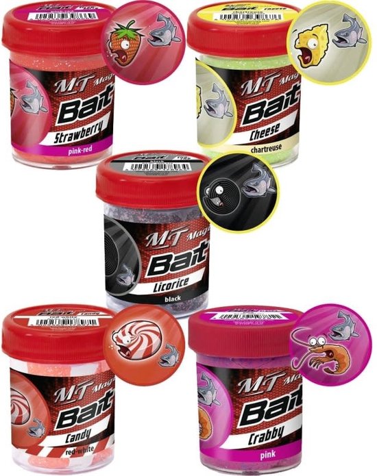 Magic Trout Bait Sence 50gr - Soort : Smaak Strawberry - Kleur Pink Red van Magic Trout